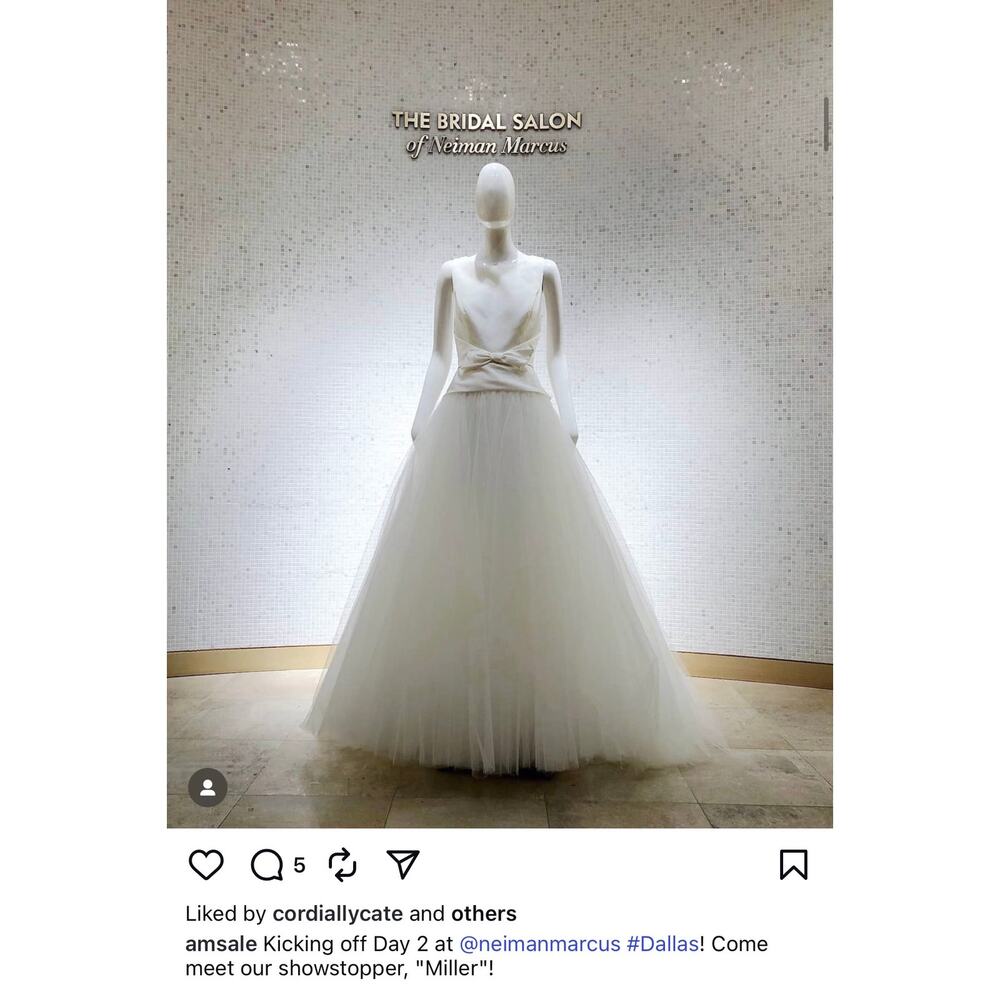 Amsale Wedding Dress Miller Spring 2018 Collection Bridal Size 12 - Picture 3 of 11